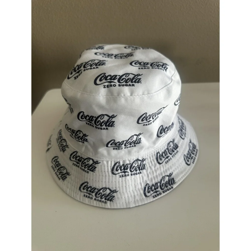 Coca-Cola Zero Sugar Hat‎ Bucket Fitted Black White Reversible Advertising Mens